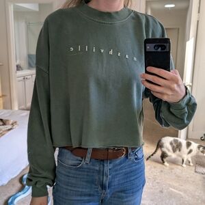 NASH Nashville Cropped Green Sweatshirt